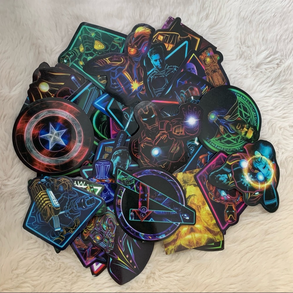 Marvel Neon Sign Style Stickers (set of 6)